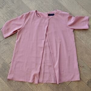 Hatch Short Sleeve Pullover Polyester Shirt Pink Womens Size 1/ S